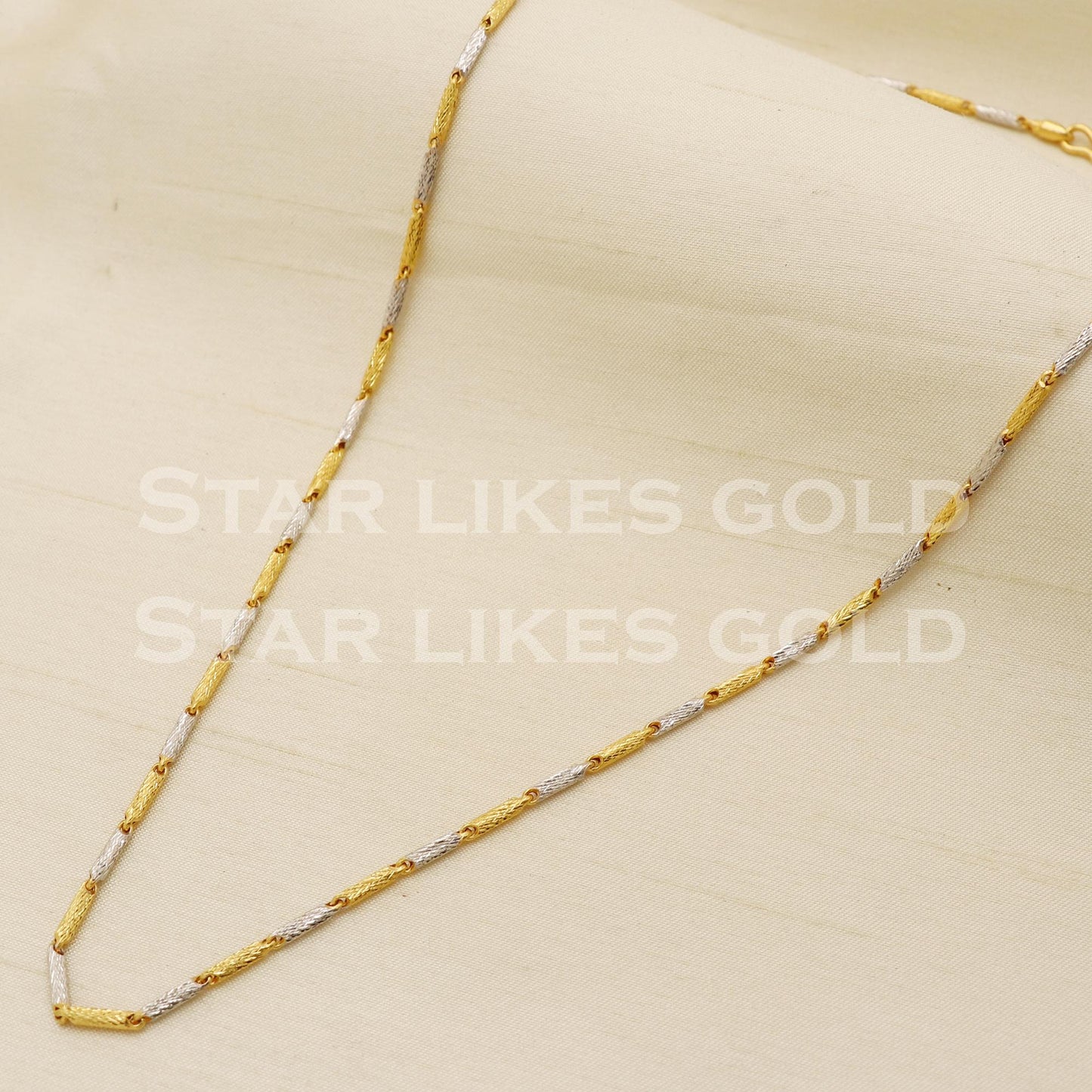 22k 22KT GOLD White Yellow Gold chain necklace Handmade fine Jewelry, PR1379