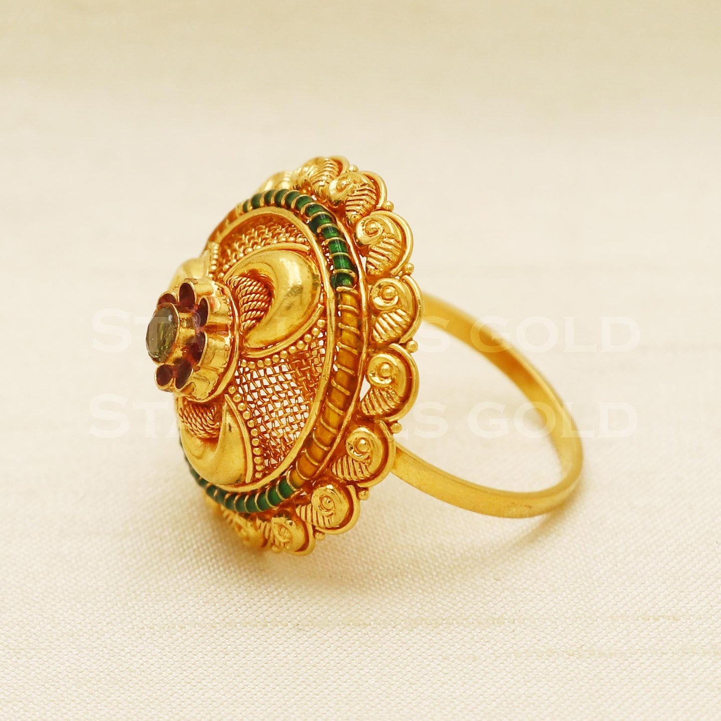 Traditional 22 karat 22k Gold Handmade Ring Jewelry, PR1047