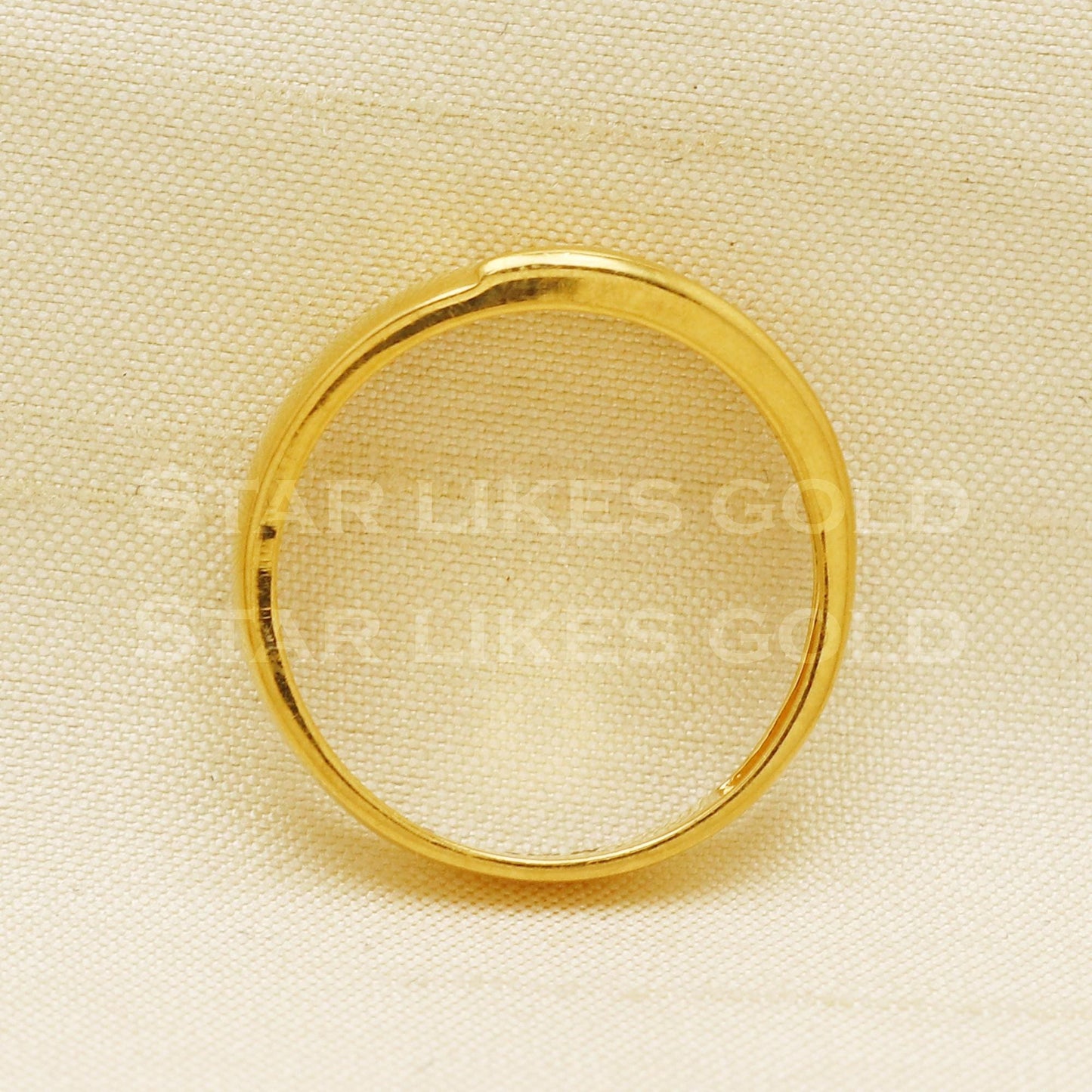 22K Gold Sleek Linear Grooved Band | Minimalist 916 Gold Men's Ring, PR1049