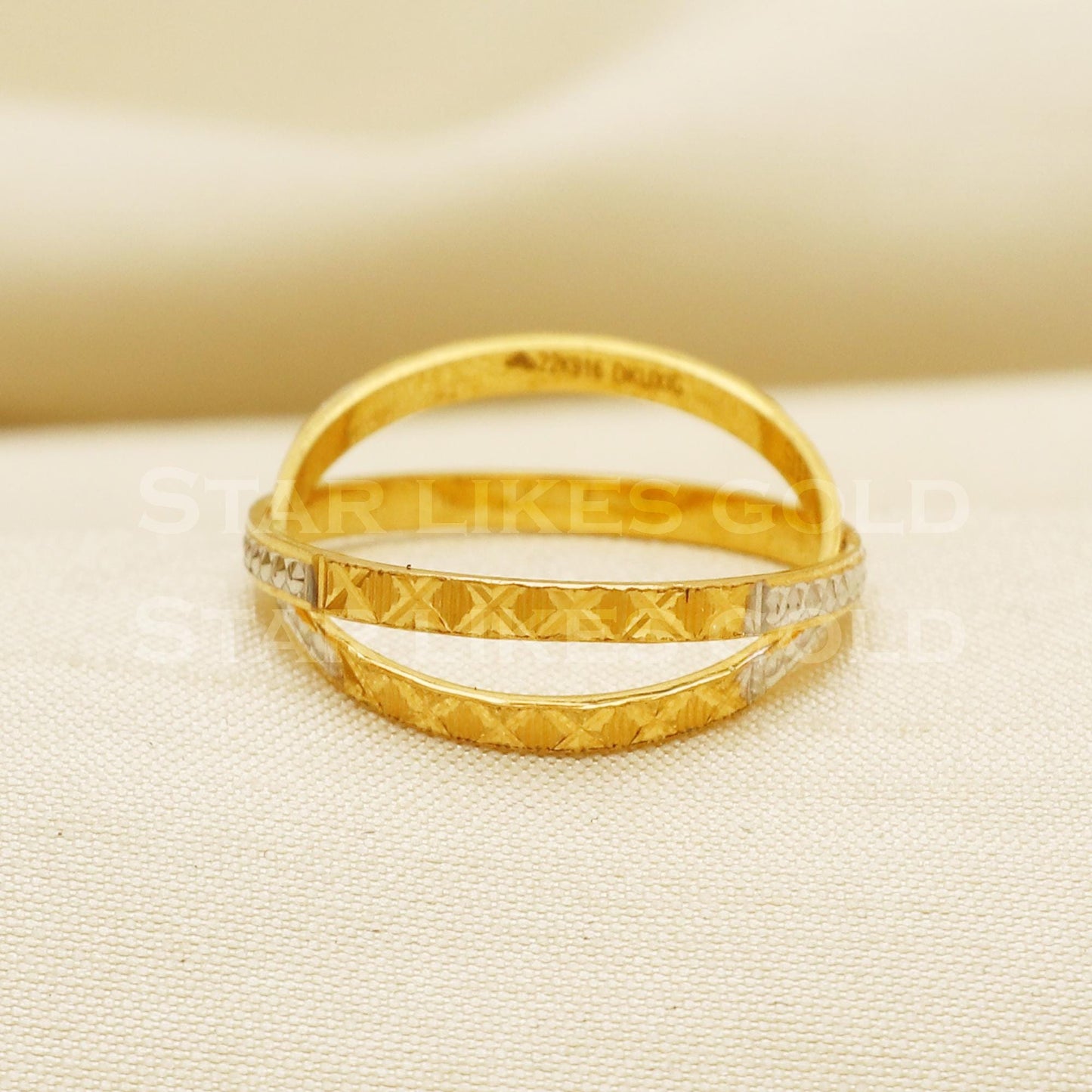 interlocking Rings 22 karat 22k Gold Handmade Ring Jewelry, PR1052