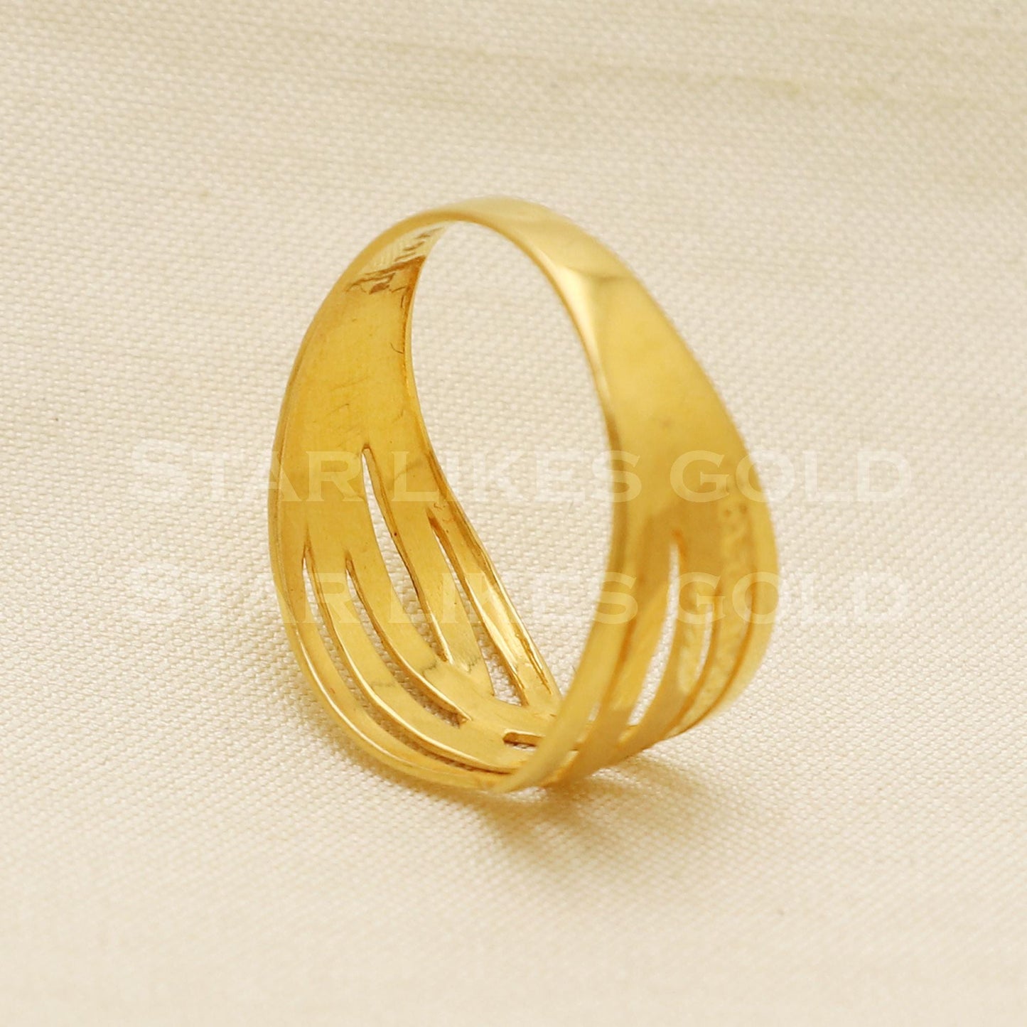 Exquisite 22K Gold Textured Woven Ring | Elegant Multi-Strand Design, PR1059