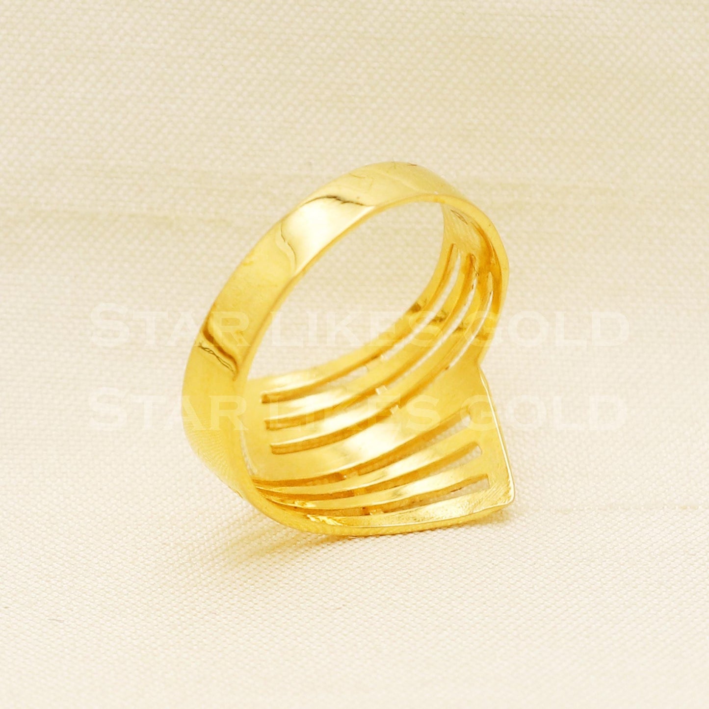 Handcrafted 22K Gold Angular Designer Ring | Unique 916 Hallmark Gift, PR1064