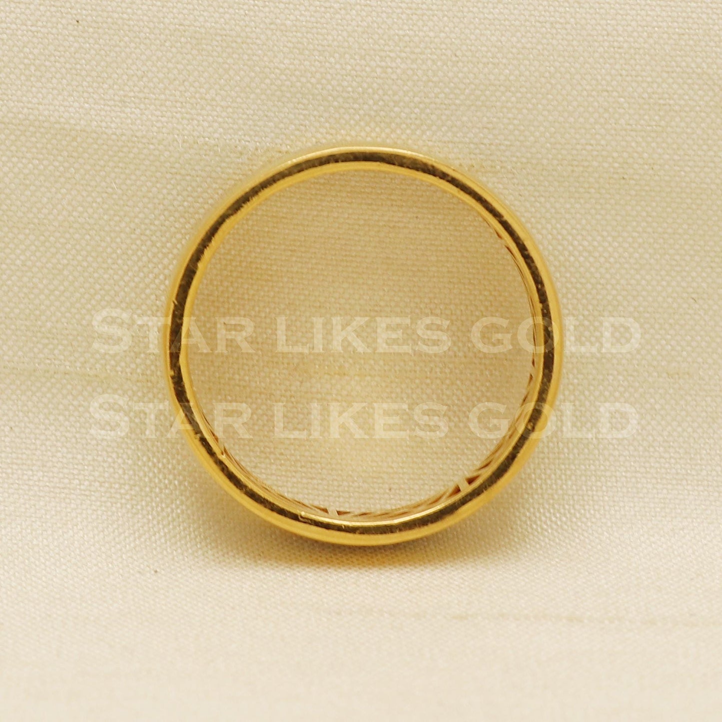 Modern 22K Gold Dual-Tone Band Ring | Sleek Horizontal Stripe Design, PR1072