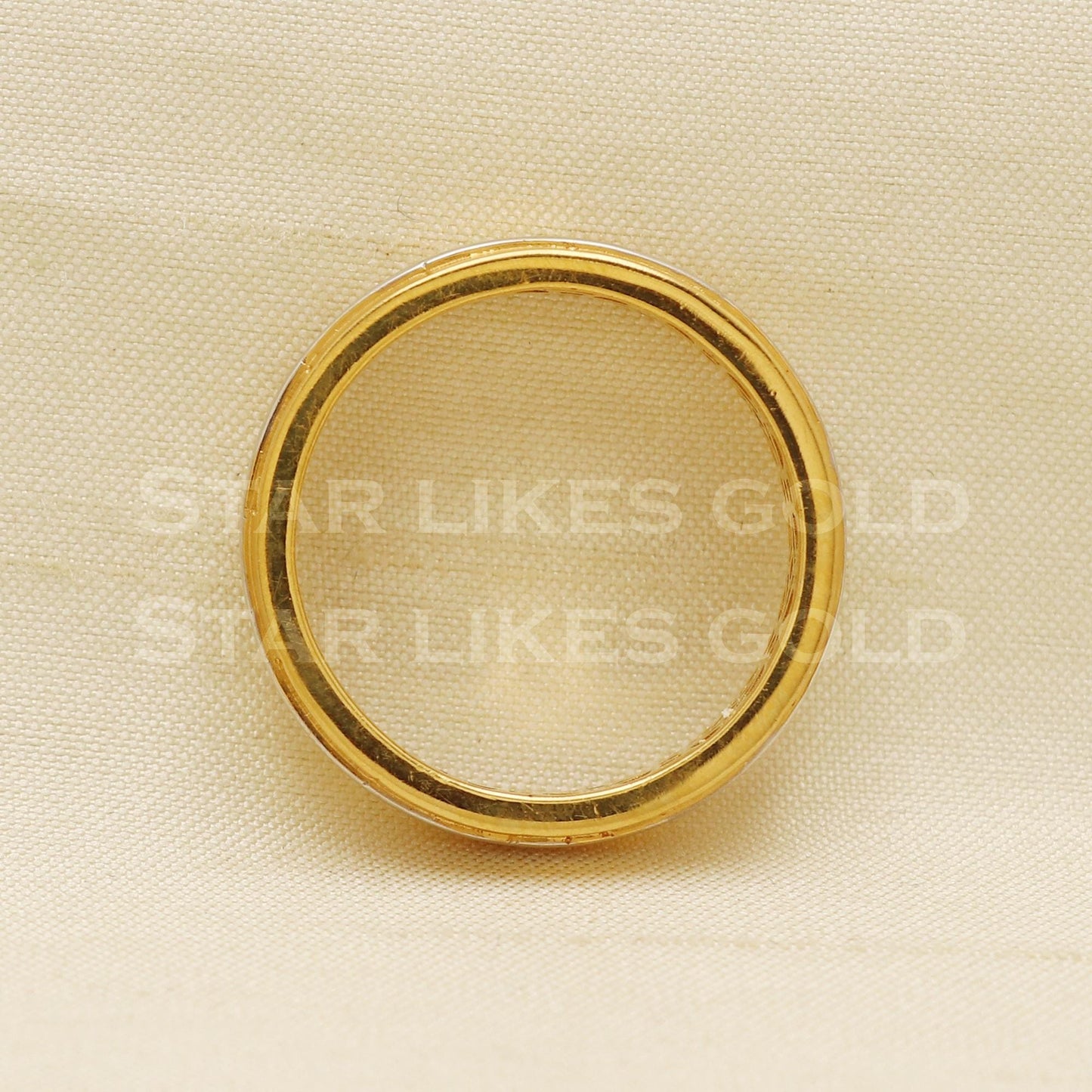 Exquisite 22K Gold Dual-Tone Comfort Fit Band | Classy Everyday Jewelry, PR1075