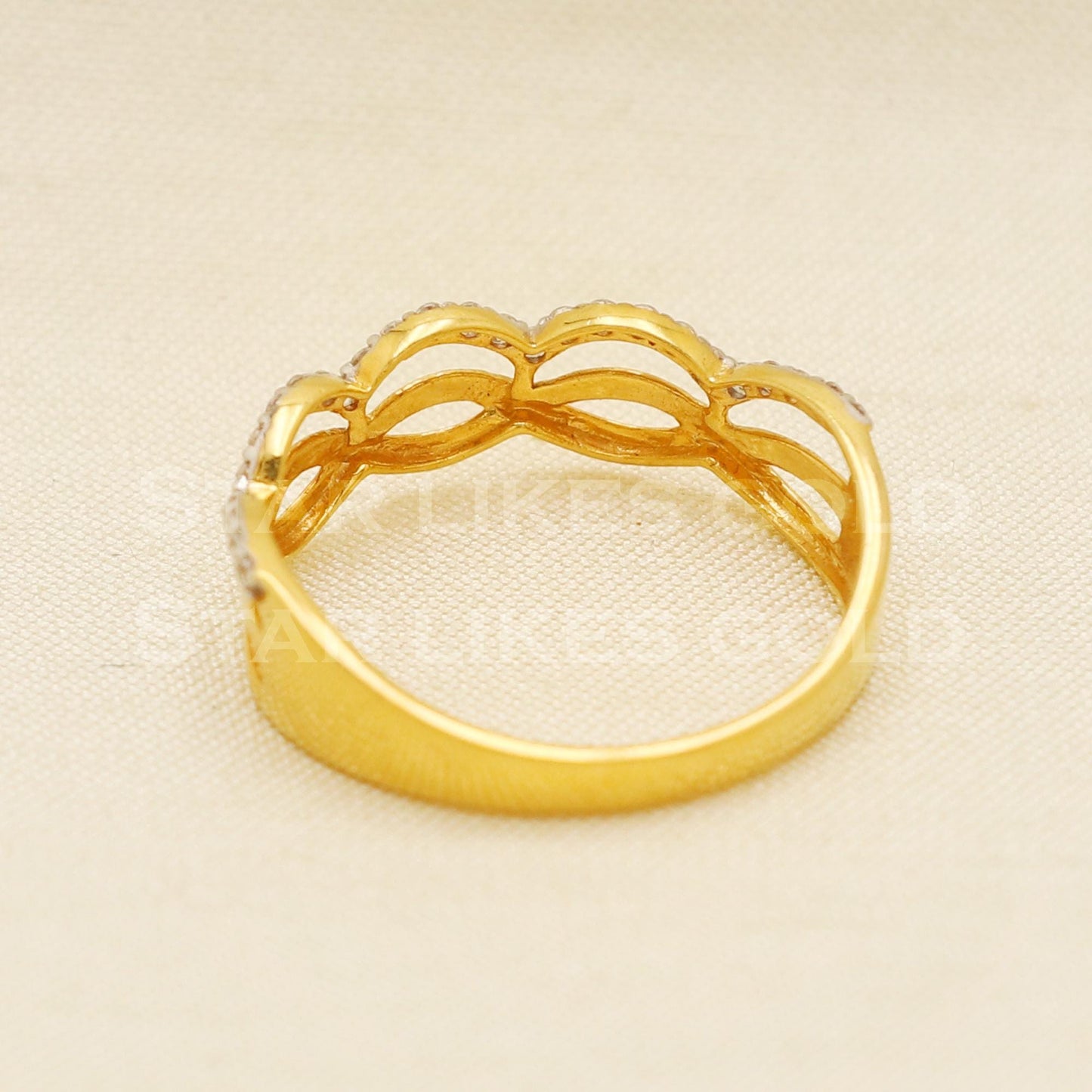 CZ 22 karat 22k Gold Handmade Ring Jewelry, PR1084