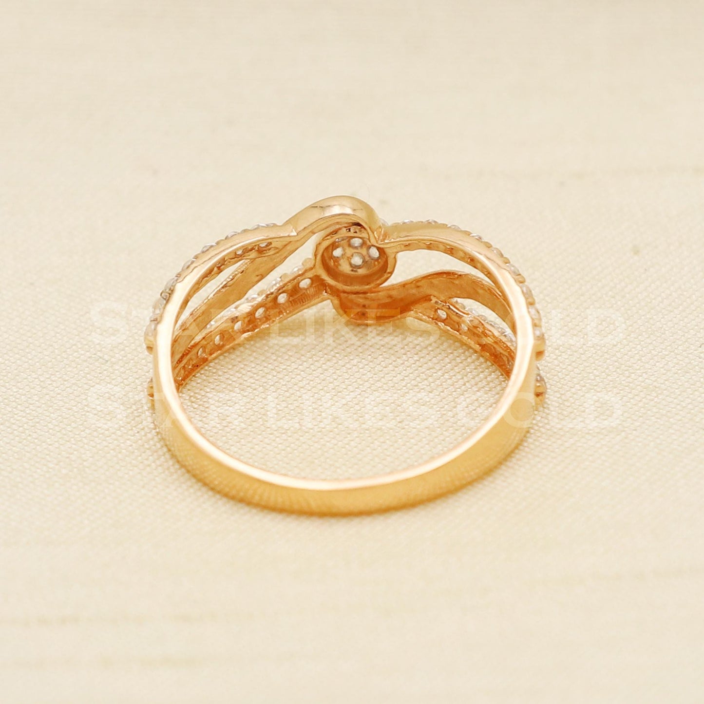 Zircon 22 karat 22k Rose Gold Ring Jewelry, PR1090