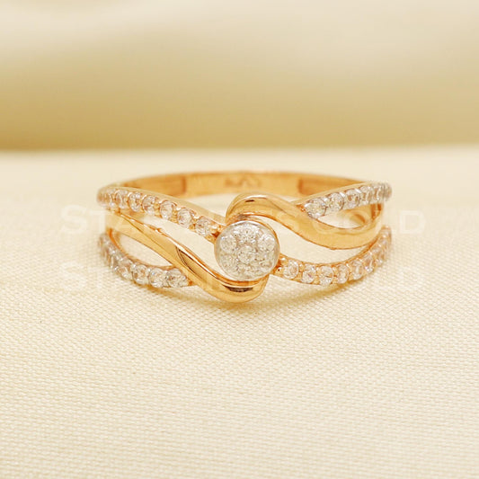 Zircon 22 karat 22k Rose Gold Ring Jewelry, PR1090