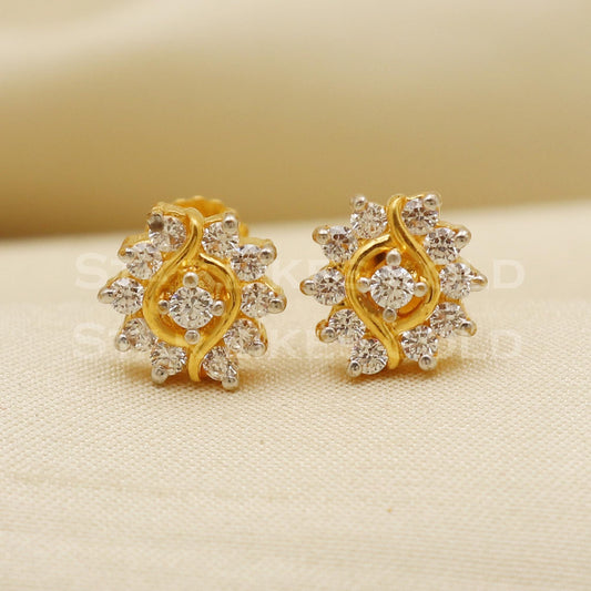 Zircons 22k 22 karat gold earrings jewelry, PR1121