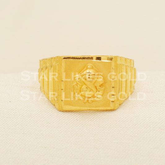 Ganesha ganeshji 22k 22KT GOLD RING Handmade Jewelry, Perfect Gift for Lover, B1590