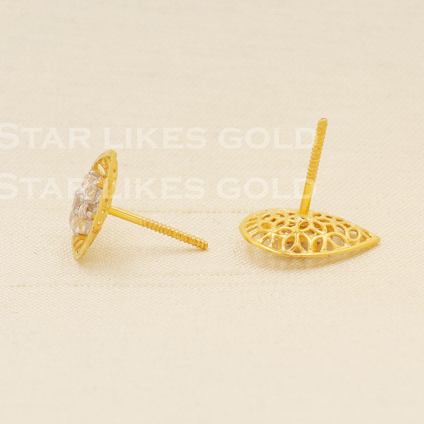 Zircons 18k 18 karat gold earrings jewelry, B1606