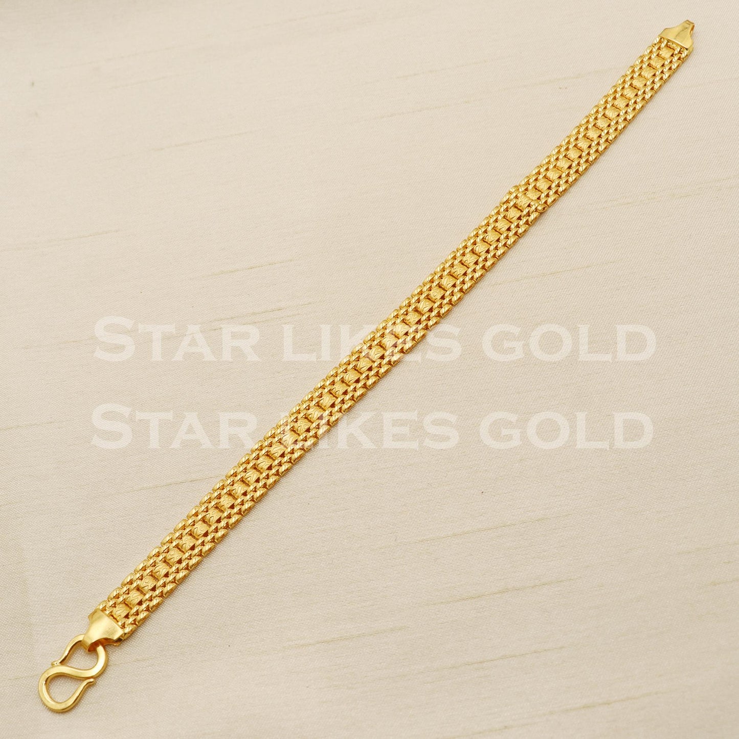 Classic 22K Gold Hallmark Royal Mesh Pattern Men's Jewelry, B1618