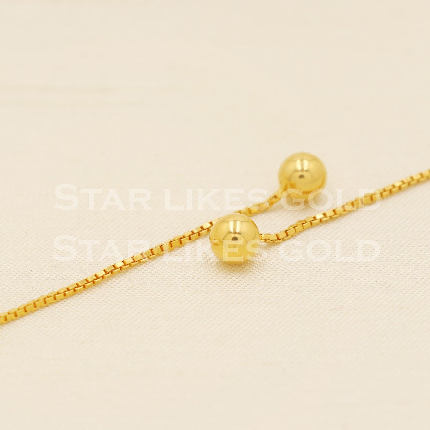Hallmark 22k Gold Sleek Sui-Dhaga Earrings with Glossy Gold Ball Drop, B1571