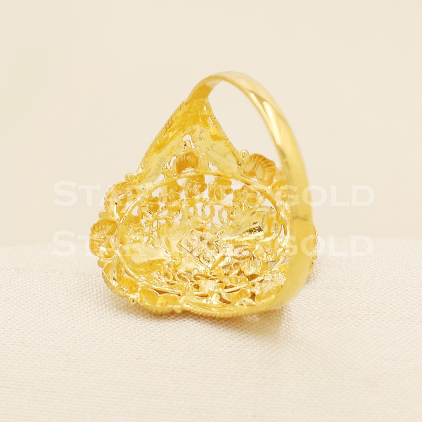 Handcrafted 22K Gold Antique Style Cocktail Ring | Premium Hallmark Quality, B1587