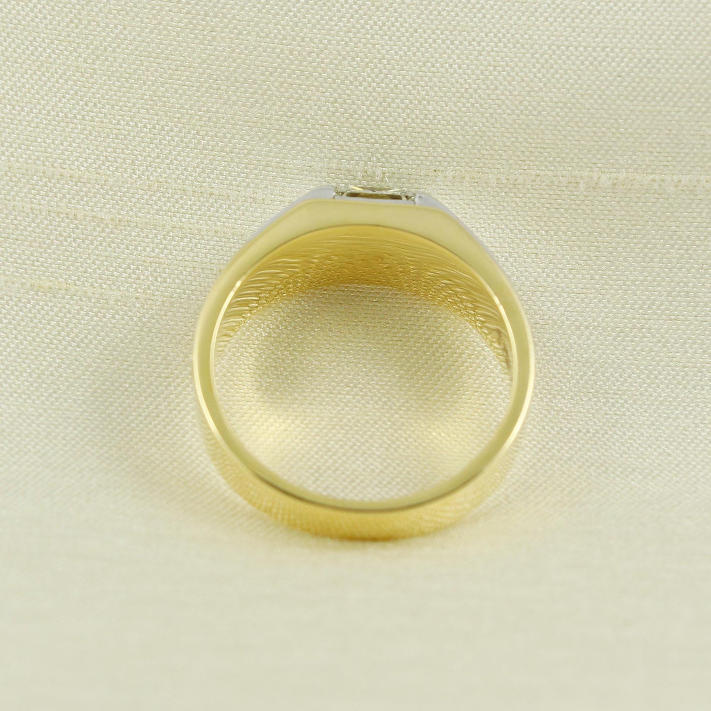 Natural Diamond Ring in 14k Gold from India, Two Tone Real Gold Ring, Handmade Gold Ring Jewelry, AN13