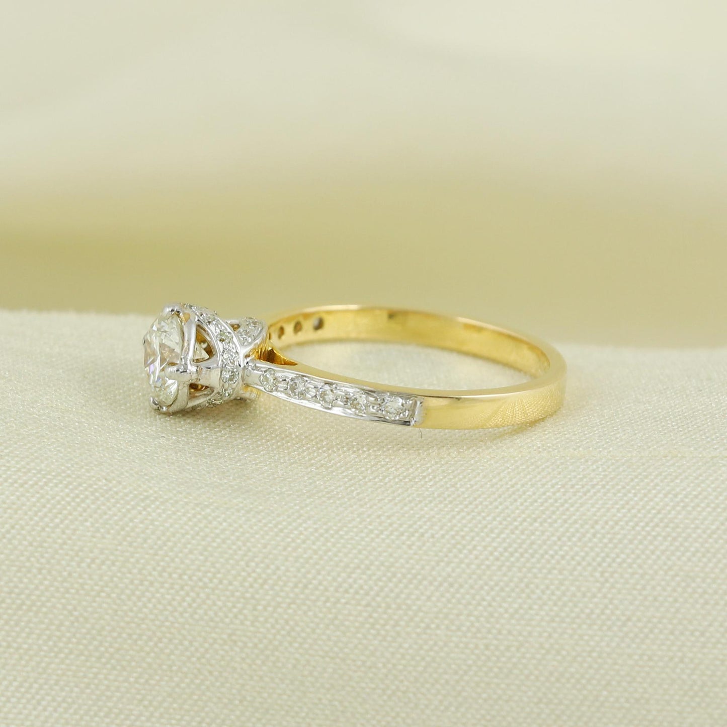 Natural Diamond Ring in 18k Gold from India, Real Gold Ring, Handmade Gold Ring Jewelry, AN16