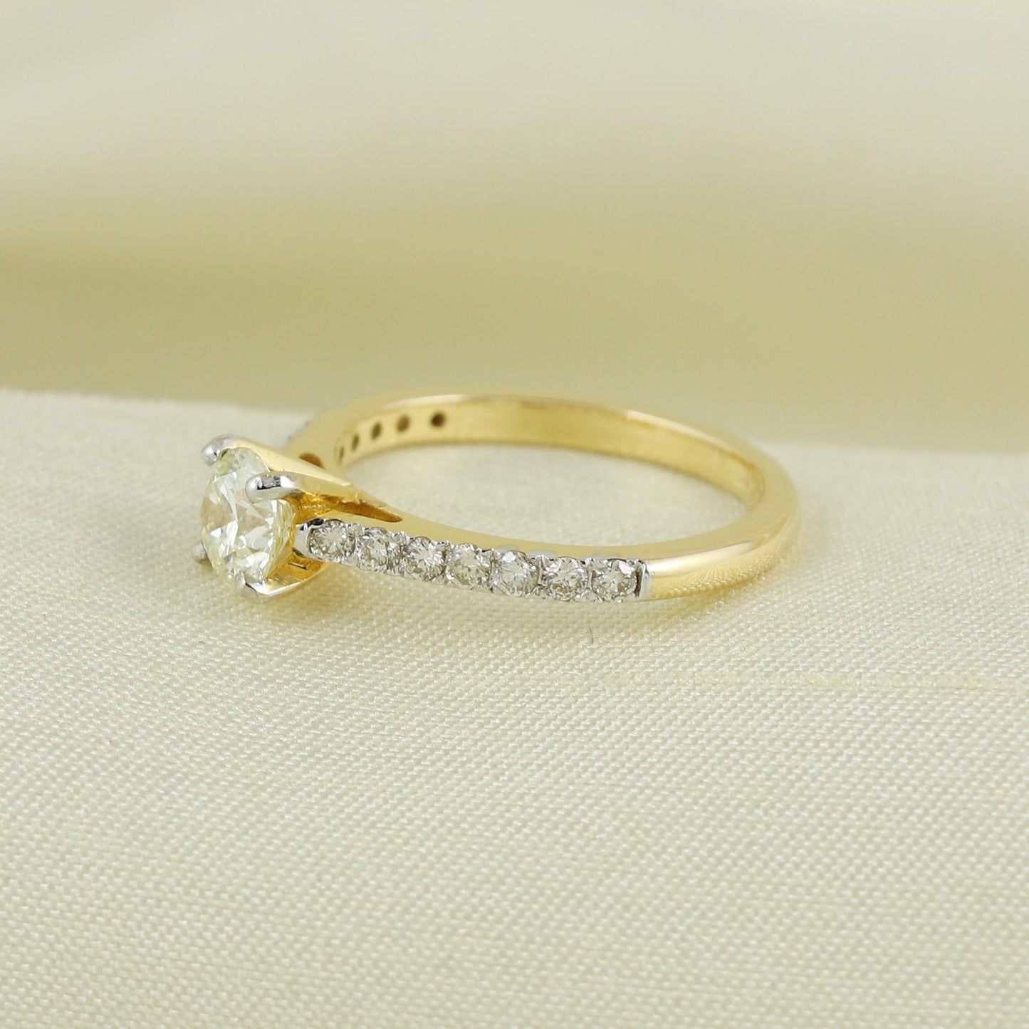 Natural Diamond Ring in 14k Gold from India, Real Gold Ring, Handmade Gold Ring Jewelry, AN17