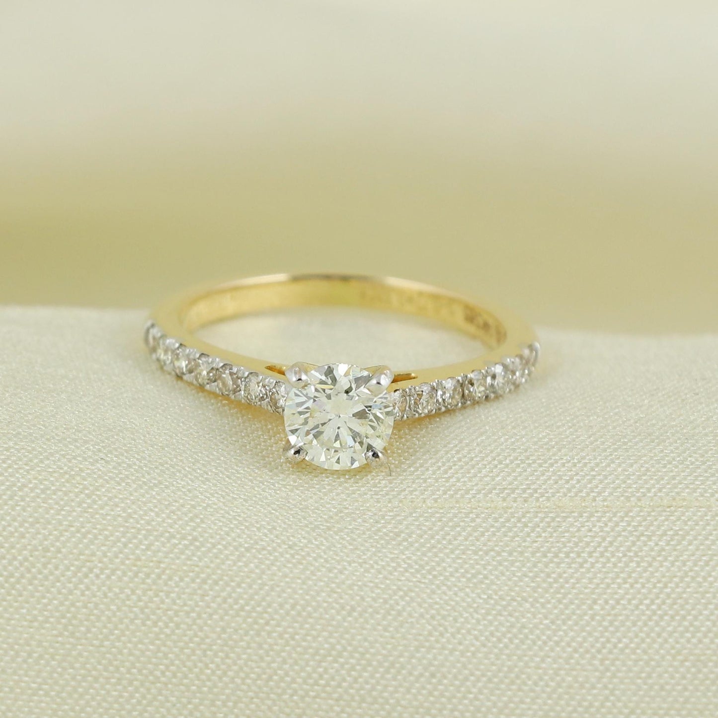 Natural Diamond Ring in 14k Gold from India, Real Gold Ring, Handmade Gold Ring Jewelry, AN17