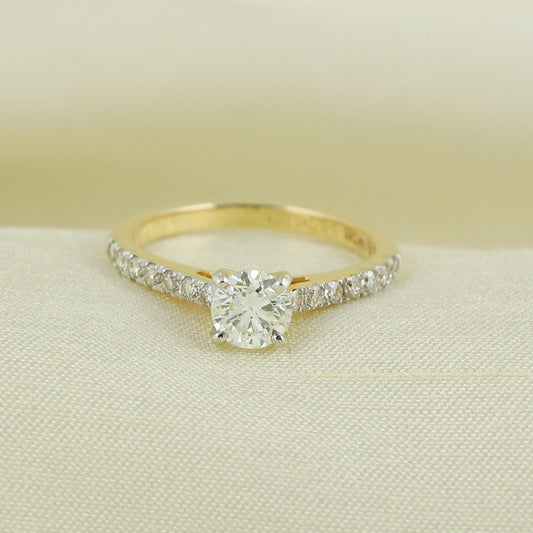Natural Diamond Ring in 14k Gold from India, Real Gold Ring, Handmade Gold Ring Jewelry, AN17