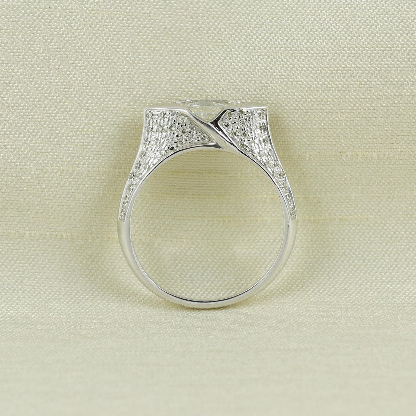 Natural Diamond Ring in 18k White Gold from India, Real Gold Ring, Handmade Gold Ring Jewelry, AN18