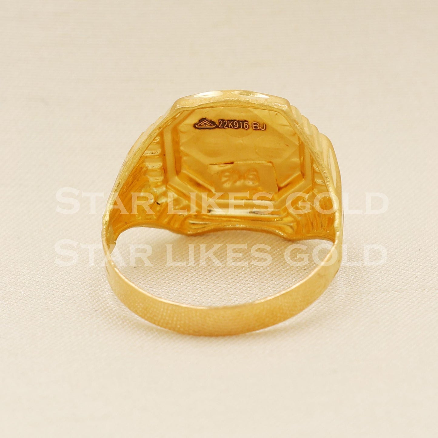 22K Gold Majestic Navette Statement Ring | Ornate 916 Gold Diamond-Cut Design, B1593