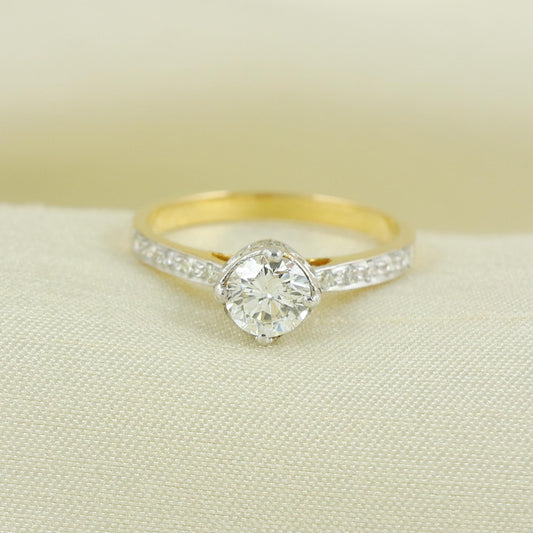 Natural Diamond Ring in 18k Gold from India, Real Gold Ring, Handmade Gold Ring Jewelry, AN16