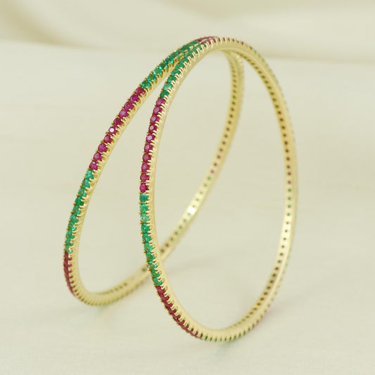 emerald sapphire 18 karat 18k gold bangle bracelet jewelry, AN19