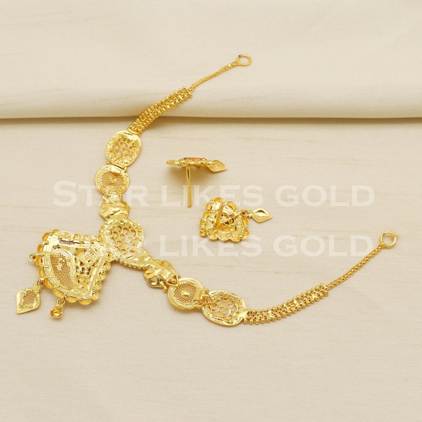 Designer 22KT 22 Karat GOLD NECKLACE Filigree Jewelry, Indian jewelry, Perfect Gift for Women, PR1423