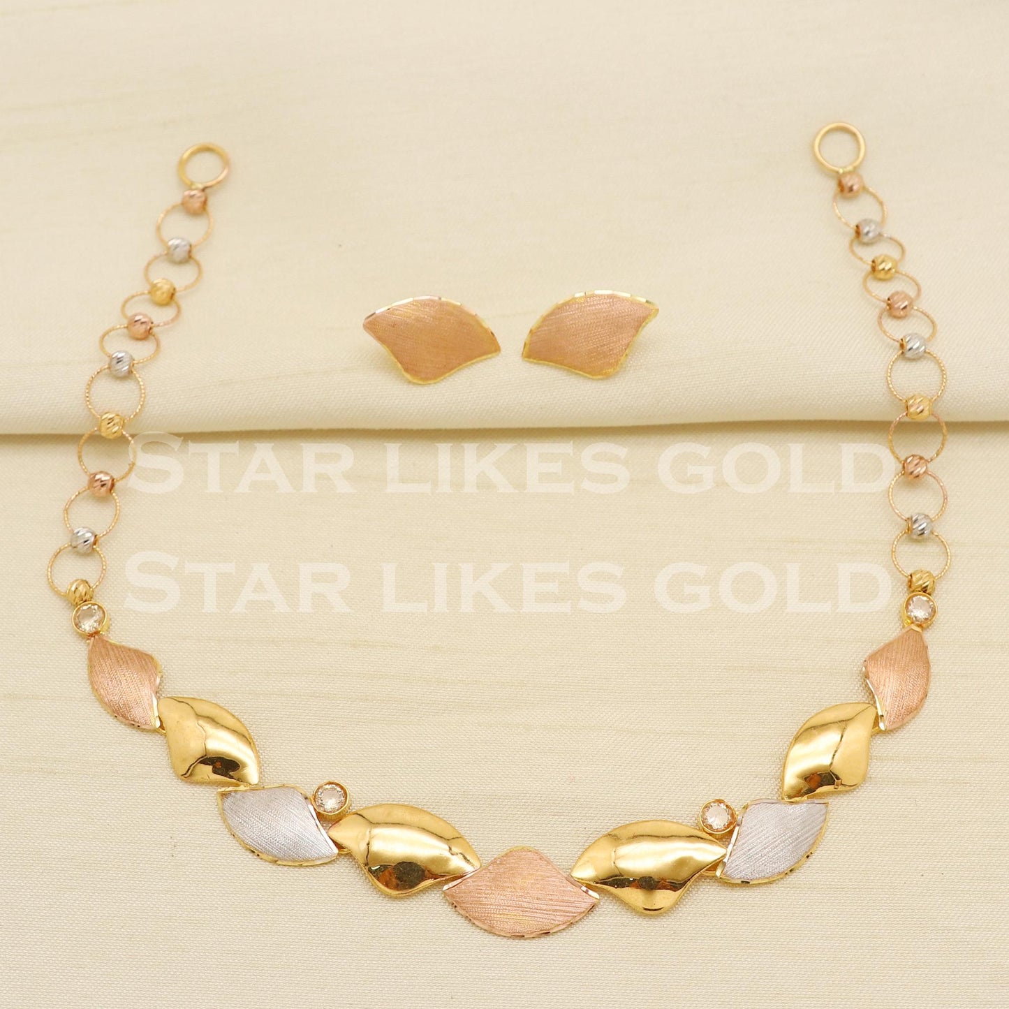 Designer 22KT 22 Karat GOLD NECKLACE Multi Tone Jewelry, Indian jewelry, Perfect Gift for Loved Ones, PR1425