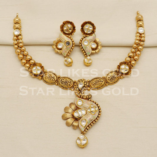Traditional 22KT 22 Karat GOLD NECKLACE Wedding Jewelry, Perfect Gift for Loved Ones, PR1461