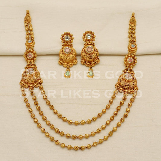 Traditional 22KT 22 Karat GOLD NECKLACE Wedding Jewelry, Perfect Gift for Loved Ones, PR1466