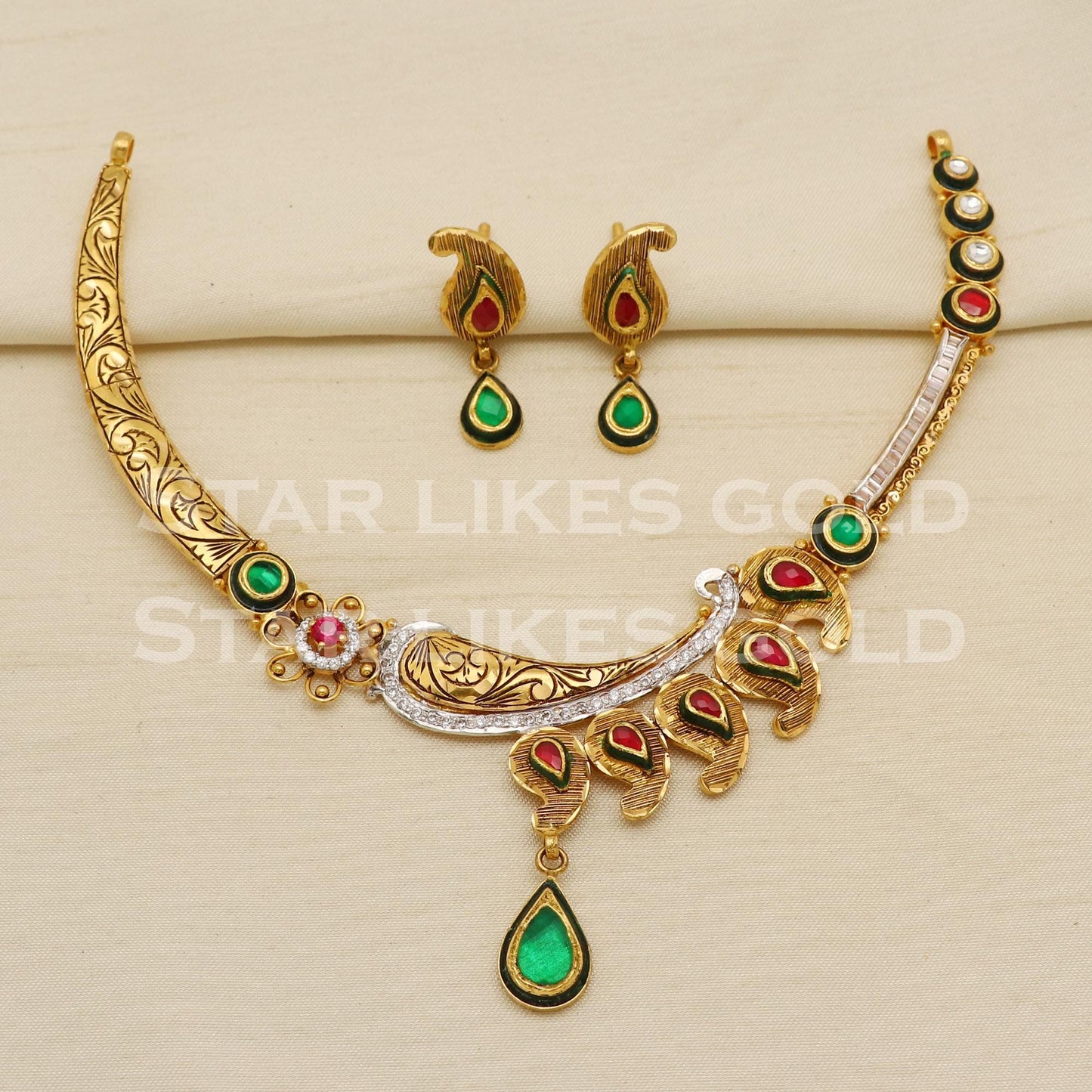 Traditional 22KT 22 Karat GOLD NECKLACE Wedding Jewelry, Perfect Gift for Loved Ones, PR1469