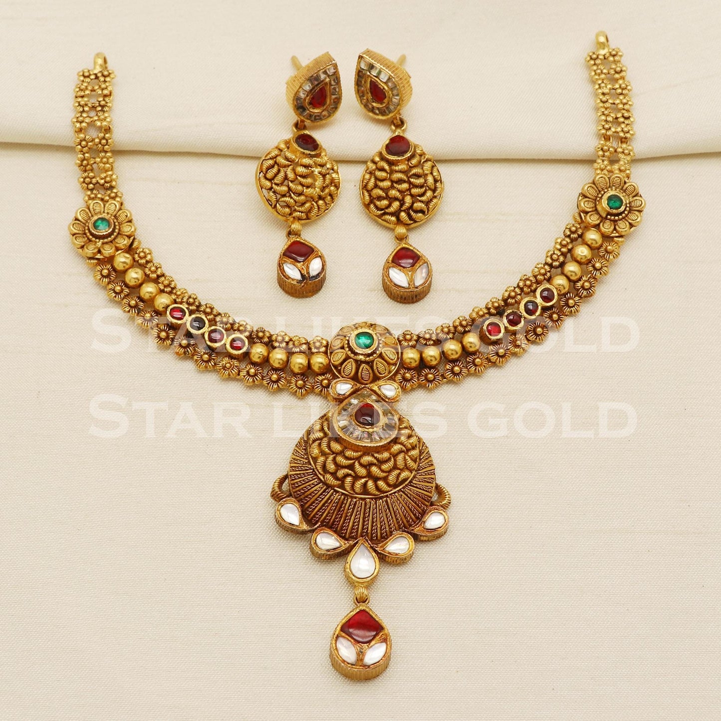 Traditional 22KT 22 Karat GOLD NECKLACE Wedding Jewelry, Perfect Gift for Loved Ones, PR1471