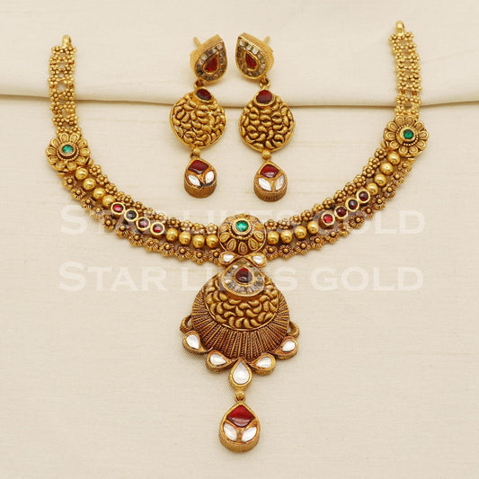Traditional 22KT 22 Karat GOLD NECKLACE Wedding Jewelry, Perfect Gift for Loved Ones, PR1471