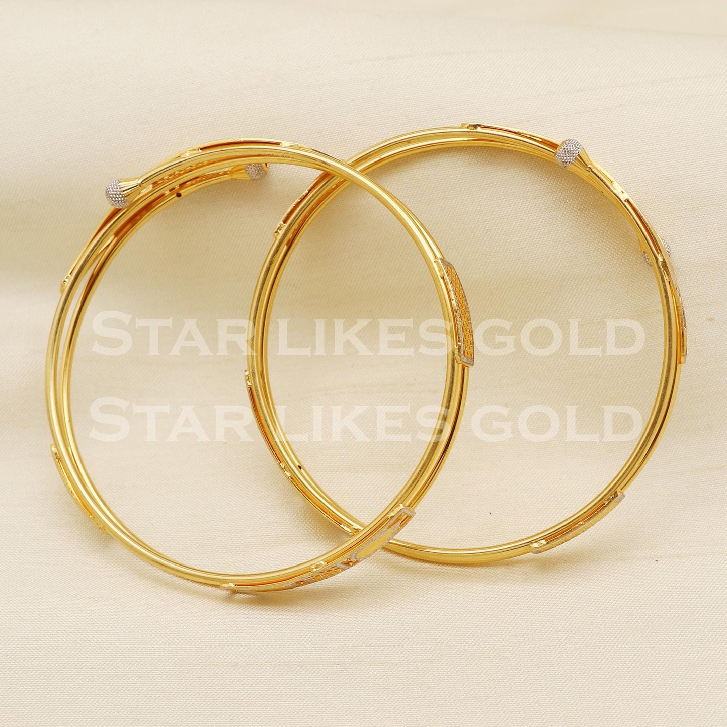 22 karat 22k gold Handmade Bangle Bracelet Pair jewelry, PR1477