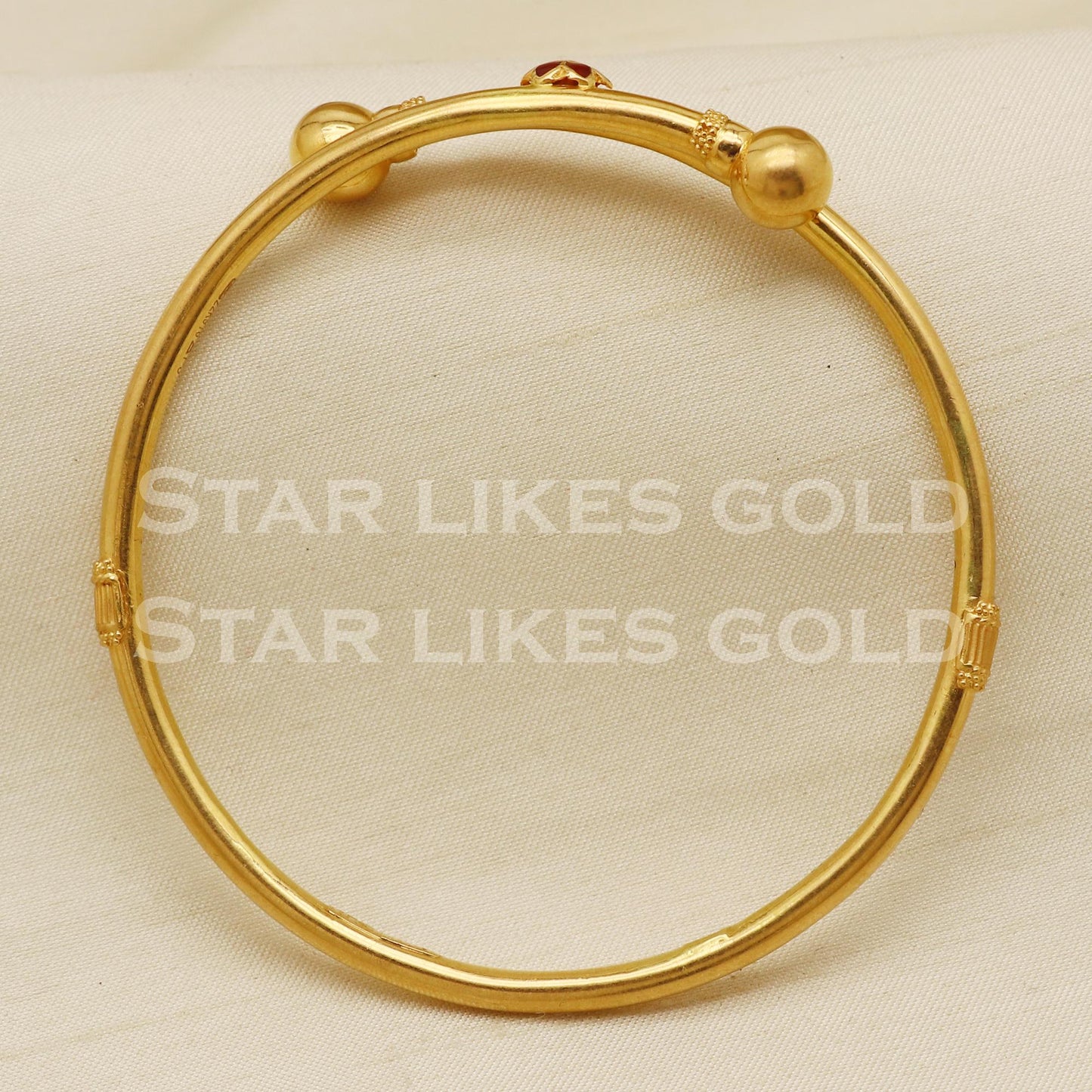 22CT 916 Hallmarked Gold Classic Dual Pipe Meena Bangles, PR1486