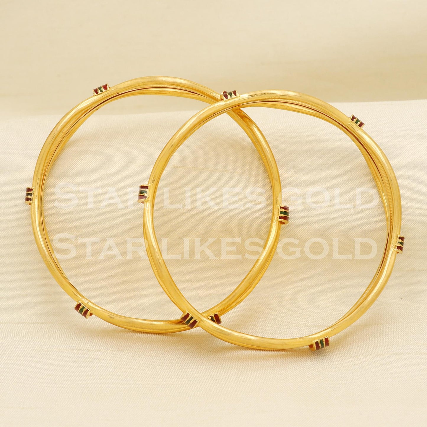 22 karat 22k gold Handmade Bangle Bracelet Pair jewelry, PR1489