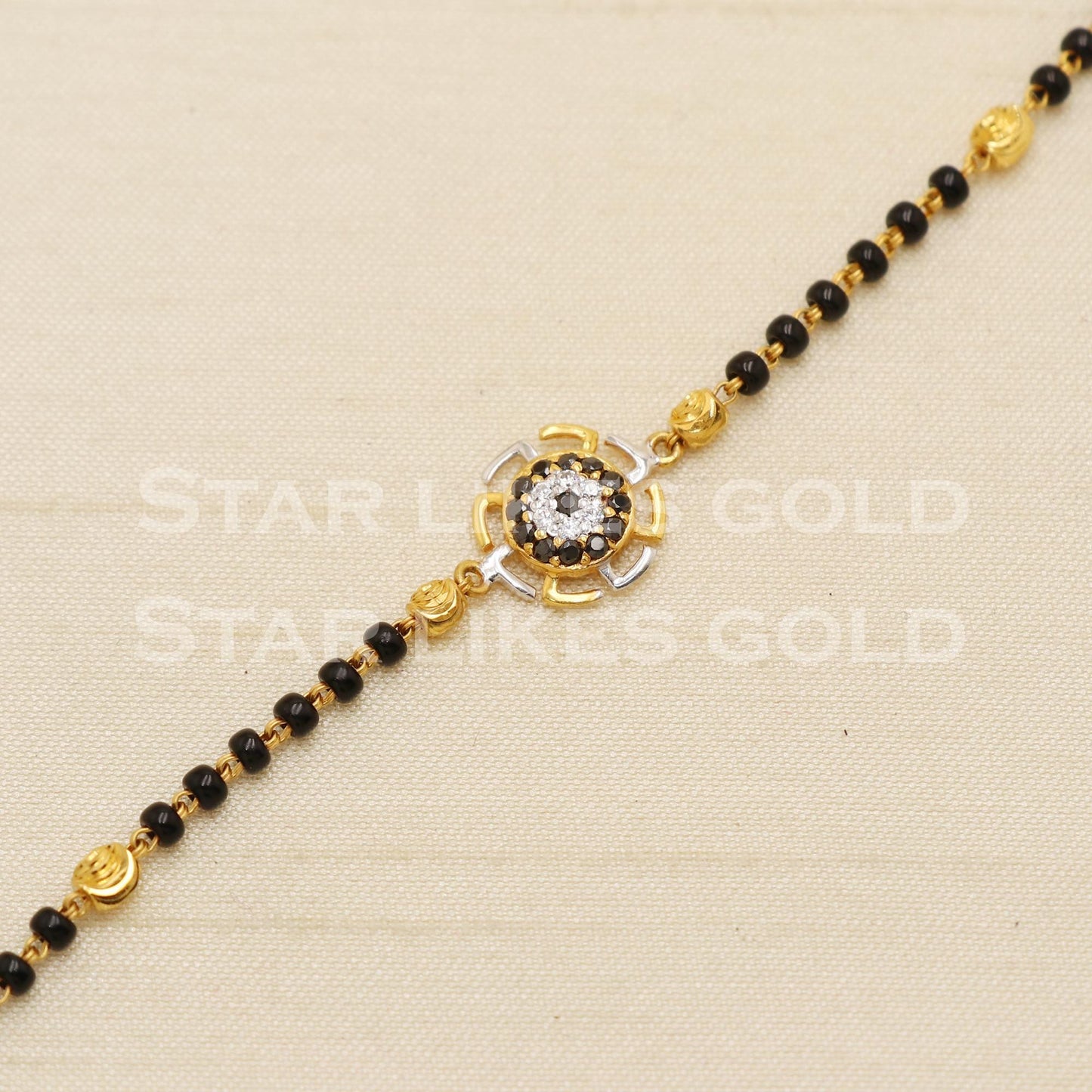 22 karat 22k gold Zircons Black Onyx Women Bracelet jewelry, PR1534