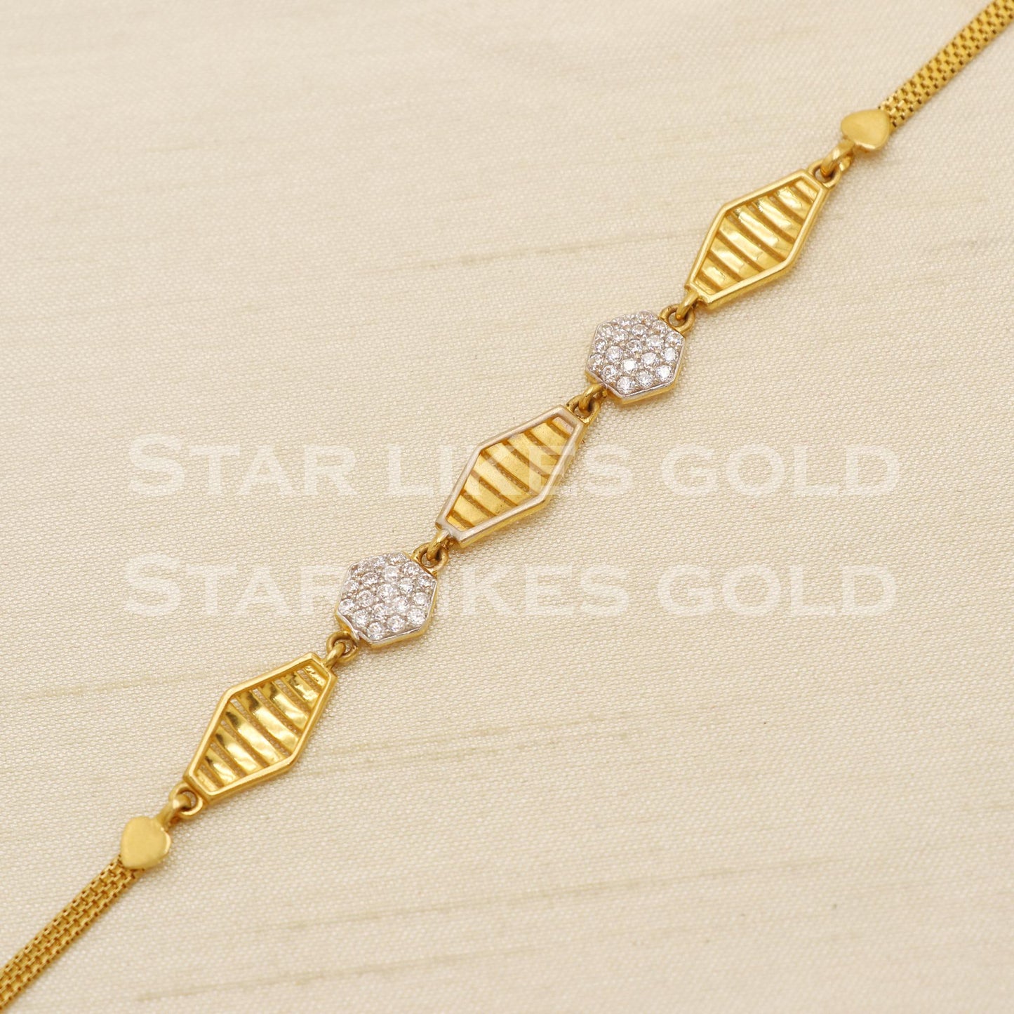 22 karat 22k gold Zircons Women Bracelet jewelry, PR1535
