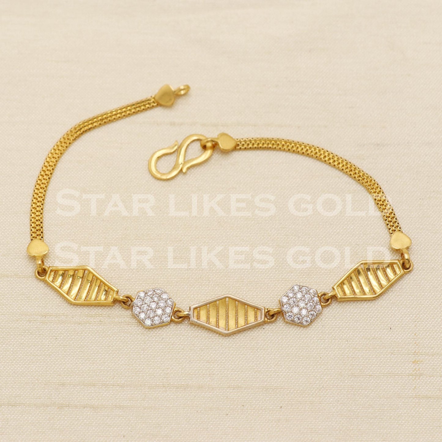 22 karat 22k gold Zircons Women Bracelet jewelry, PR1535