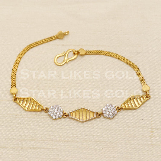 22 karat 22k gold Zircons Women Bracelet jewelry, PR1535