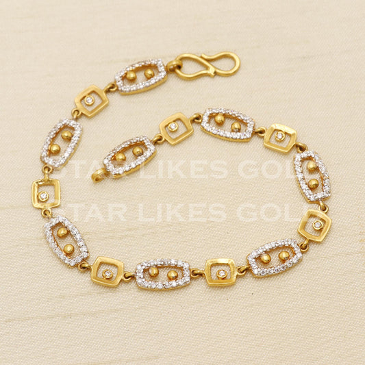 22 karat 22k gold Zircons Women Bracelet jewelry, PR1539
