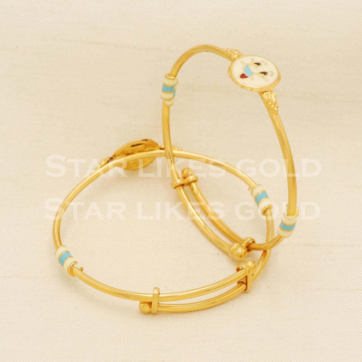22 karat 22k gold Child Baby Bangle Bracelet Charms Jewelry for Birthday Gift, PR1556