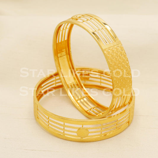 BIS Hallmark 22 Carat Gold Bangles | Set of 2 Handcrafted 22K Jewelry, PR1602