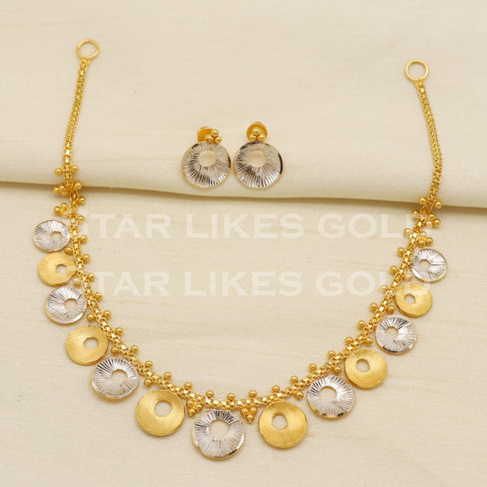 Designer 22KT 22 Karat GOLD NECKLACE Earrings set Two Tone Jewelry, Indian jewelry, Perfect Gift for Loved Ones, PR1415