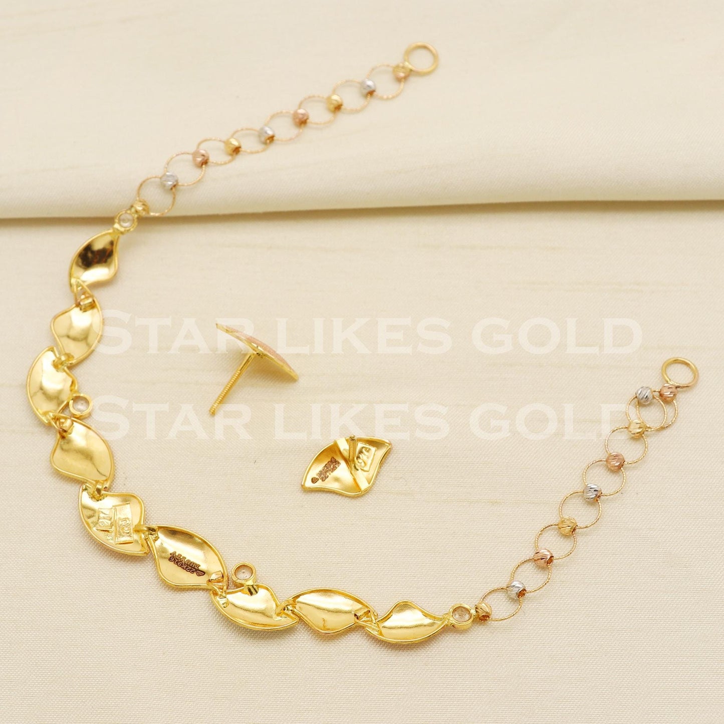 Designer 22KT 22 Karat GOLD NECKLACE Multi Tone Jewelry, Indian jewelry, Perfect Gift for Loved Ones, PR1425