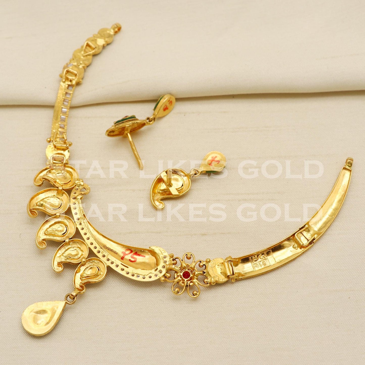 Traditional 22KT 22 Karat GOLD NECKLACE Wedding Jewelry, Perfect Gift for Loved Ones, PR1469