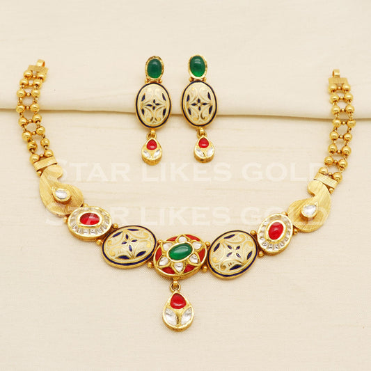 Traditional 22KT 22 Karat GOLD NECKLACE Wedding Jewelry, Perfect Gift for Loved Ones, PR1470