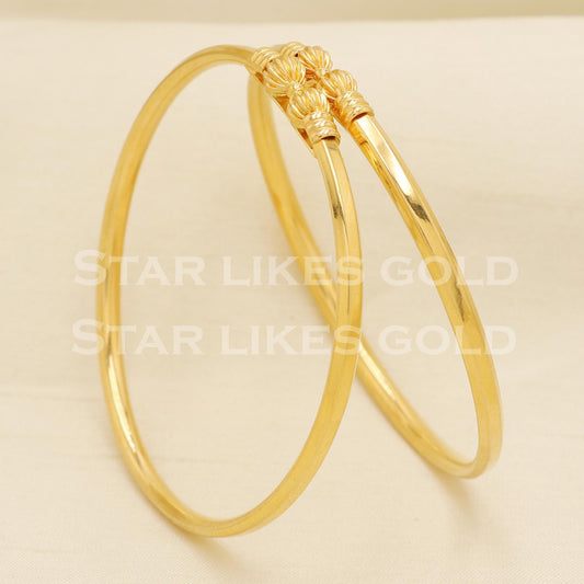 22 karat 22k gold Handmade Bangle Bracelet Pair jewelry, PR1497