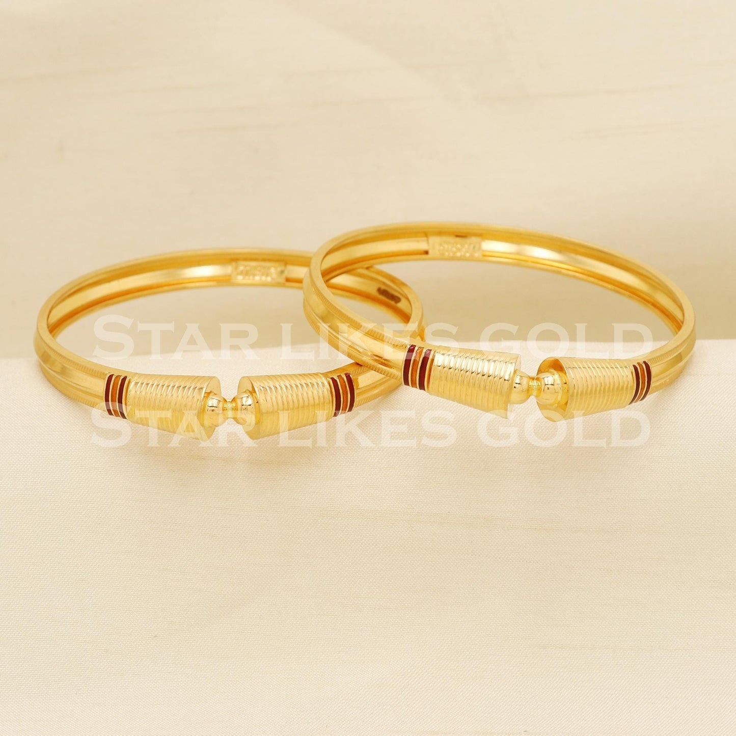 22 karat 22k gold Handmade Bangle Bracelet Pair jewelry, PR1500
