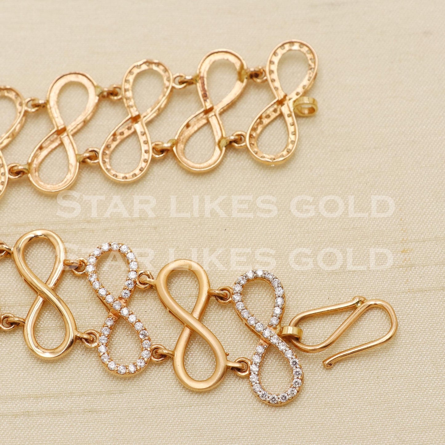 18 karat 18k gold Infinity Style Bracelet jewelry, PR1544